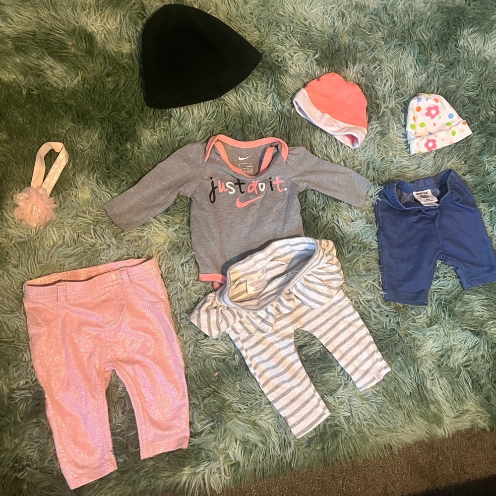 Nike Gray and Pink Long Sleeve Tee for Kids